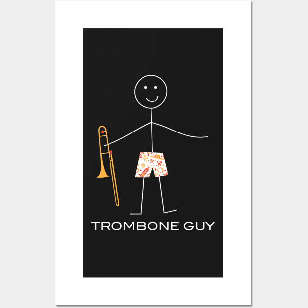 Funny Mens Trombone Guy Wall Art by whyitsme